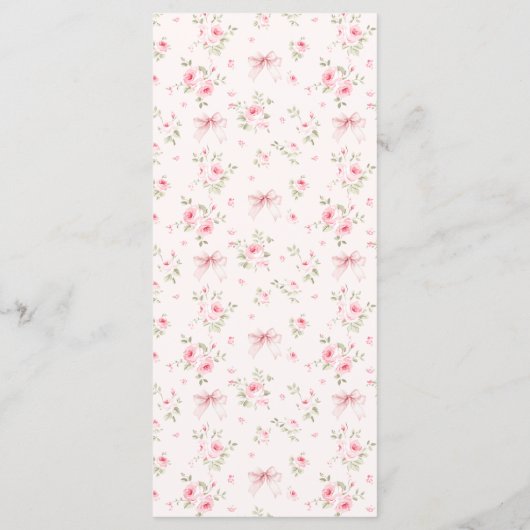 Schattigee Roze Coquette Bow Bloemen Baby Meisje D Menu (Achterkant)