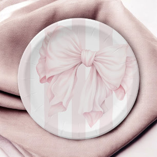 Schattigee Roze Coquette Bow Girl Baby shower Papieren Bordje