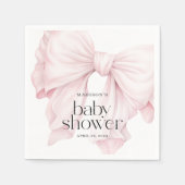 Schattigee Roze Coquette Bow Girl Baby shower Servet (Voorkant)