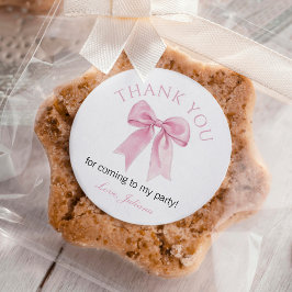 Schattigee Roze Coquette Bow Girl Verjaardag Ronde Sticker