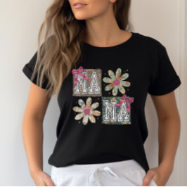 Schattigee Roze Coquette Bow Mom T-shirt