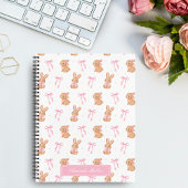 Schattigee Roze Coquette Bows Bunnies Monogram Naa Notitieboek