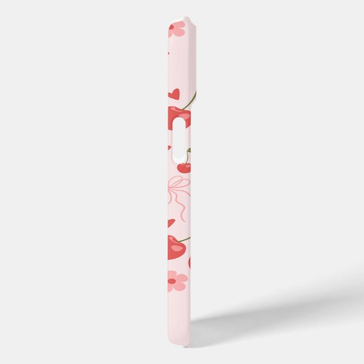Schattigee Roze Coquette Kersen & Bogen Custom Case-Mate iPhone Case (Achterkant / Rechts)