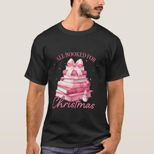Schattigee Roze Coquette Kerstboom met Bogen A T-shirt (Voorkant)