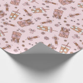 Schattigee Roze Coquette Leraar Terug naar School  Cadeaupapier (Hoek)