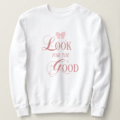 Schattigee Roze Coquette Typografie Positiviteit Q Trui (Design voorkant)