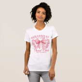 Schattigee Roze Coquette Verjaardagsfeestje Girly  T-shirt (Voorkant volledig)