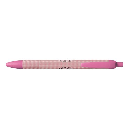 Schattigee Roze Crème Polka Dot Pen (Achterkant)