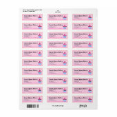 Schattigee roze cupcake bakkerij labels (Full Sheet)