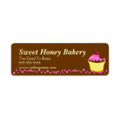 Schattigee roze cupcake bakkerij labels (Voorkant)