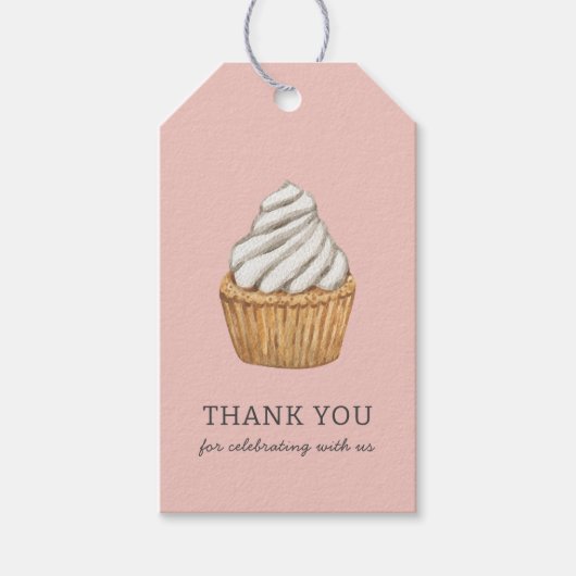 Schattigee Roze Cupcake Bedankt Cadeau Labels Cadeaulabel (Voorkant)