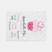Schattigee Roze Cupcake Kawaii Baby Geboortestatis Fleece Deken (Voorkant (Horizontaal))