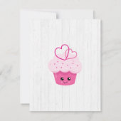 Schattigee roze cupcake kawaii Baby shower uitnodi Kaart (Achterkant)