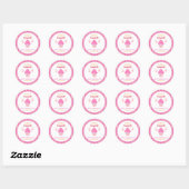 Schattigee Roze Cupcake Sweet Hearts Valentijnsdag Ronde Sticker (Vel)