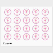 Schattigee Roze Cupcake Sweet Hearts Valentijnsdag Ronde Sticker (Vel)