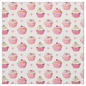 Schattigee Roze Cupcakes Print stof (Swatch)