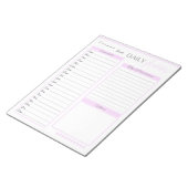 Schattigee Roze Dagelijkse Planner Custom Notitieb Notitieblok (Schuin)