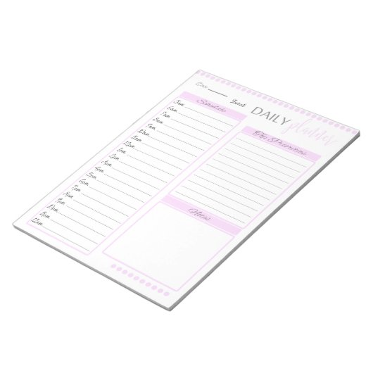 Schattigee Roze Dagelijkse Planner Custom Notitieb Notitieblok (Schuin)