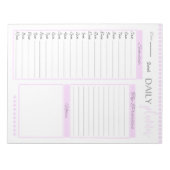 Schattigee Roze Dagelijkse Planner Custom Notitieb Notitieblok (Voorkant)