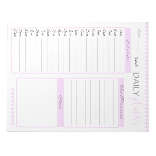 Schattigee Roze Dagelijkse Planner Custom Notitieb Notitieblok (Voorkant)