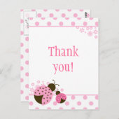 Schattigee roze dame bug meisjes dank u briefkaart (Voorkant / Achterkant)