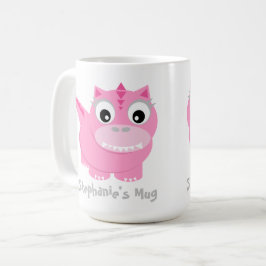Schattigee roze Dino Kawaii Cartoon Koffiemok