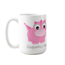 Schattigee roze Dino Kawaii Cartoon