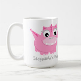 Schattigee roze Dino Kawaii Cartoon Koffiemok