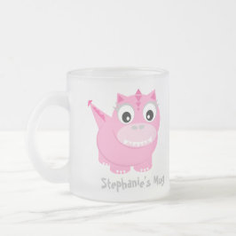 Schattigee roze Dino Kawaii Cartoon Matglas Koffiemok