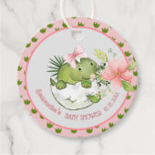Schattigee Roze Dinosaurus Baby shower Gift Label (Voorkant)