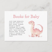 Schattigee Roze Dinosaurus Meisje Baby shower boek Informatiekaartje (Voorkant)