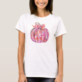 Schattigee Roze Disco Pompoen Herfst Herfst T-shirt (Voorkant)