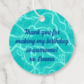 Schattigee roze donut binnenbuis zwembad feestdag  bedankjes labels (Achterkant)