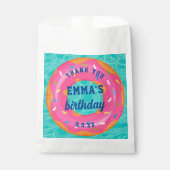 Schattigee roze donut binnenbuis zwembad feestdag  bedankzakje (Voorkant)