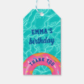 Schattigee roze donut binnenbuis zwembad feestdag cadeaulabel (Voorkant)