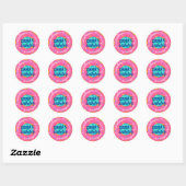 Schattigee roze donut binnenbuis zwembad feestdag  ronde sticker (Vel)
