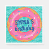 Schattigee roze donut binnenbuis zwembad feestdag  servet (Voorkant)