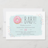 Schattigee Roze Donut Sprinkle Modern Oh Baby show Kaart (Voorkant)