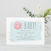 Schattigee Roze Donut Sprinkle Modern Oh Baby show Kaart (Staand voorkant)