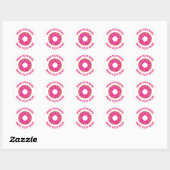 Schattigee roze donut Verjaardagsfeestje stickers (Vel)