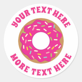 Schattigee roze donut Verjaardagsfeestje stickers 