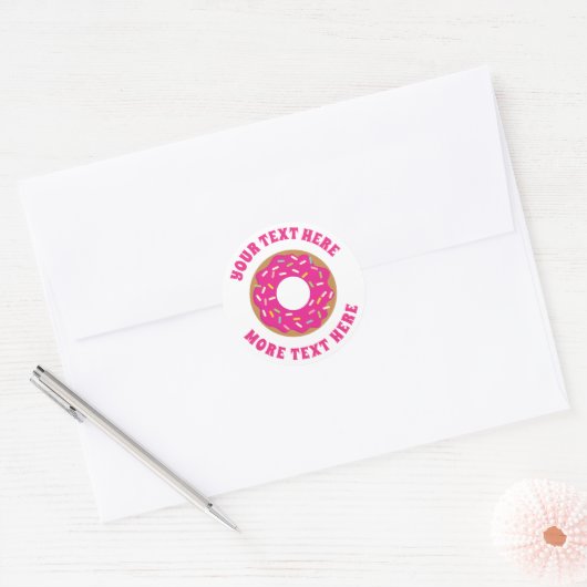 Schattigee roze donut Verjaardagsfeestje stickers (Envelop)