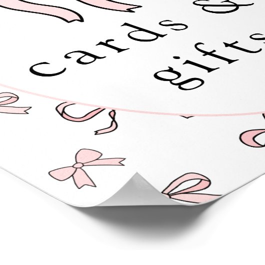 Schattigee Roze Doodle Boog Kaarten & Geschenken Poster (Hoek)