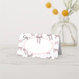 Schattigee Roze Doodle Bow Blank Food of Plaatskaartje