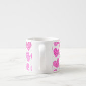 Schattigee Roze Doodled Heart Valentijnsdag Patter Espresso Kop (Achterkant)