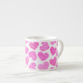 Schattigee Roze Doodled Heart Valentijnsdag Patter Espresso Kop (Voorkant rechts)