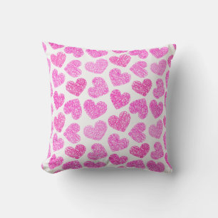 Schattigee Roze Doodled Heart Valentijnsdag Patter Kussen