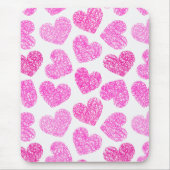 Schattigee Roze Doodled Heart Valentijnsdag Patter Muismat (Voorkant)