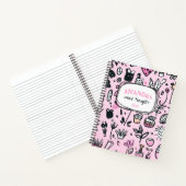 Schattigee Roze Doodles Girly Dagelijkse Planner Notitieboek (Binnen)