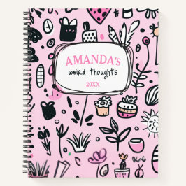 Schattigee Roze Doodles Girly Dagelijkse Planner Notitieboek